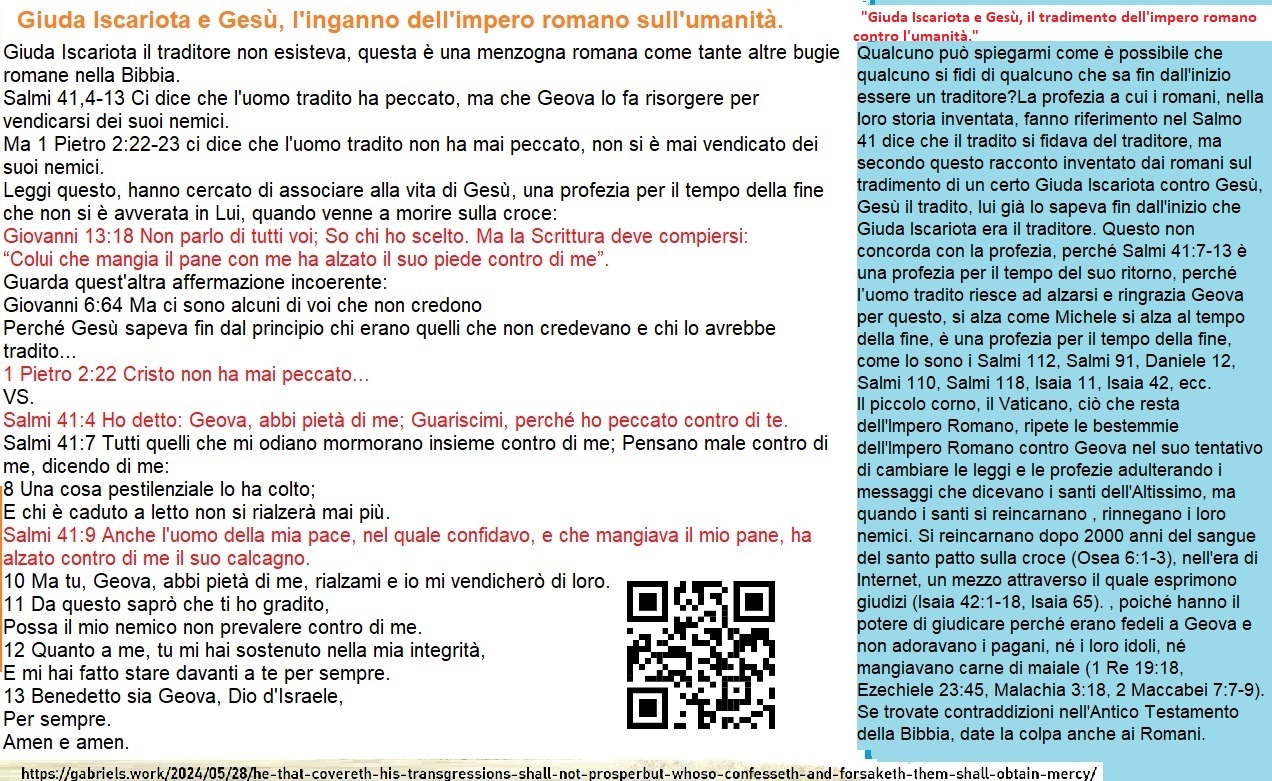 IDI03 Gesù non - ha peccato, quindi non era l'uomo tradito della profezia in Salmi 41 - anche se Giovanni 13 18 lo dice