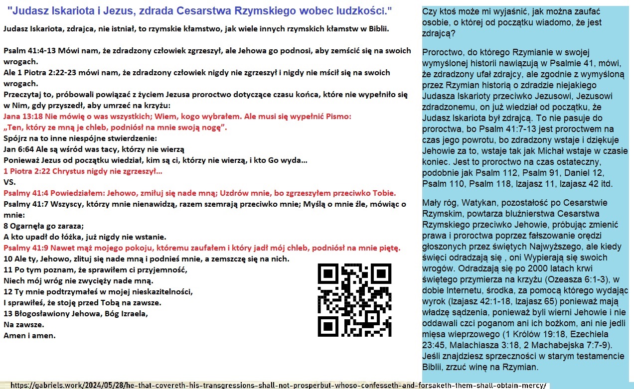 IDI07 Jezus nie zgrzeszył - więc nie był zdradzonym człowiekiem z proroctwa w Psalmie 41 - chociaż Jan 1318 tak mówi